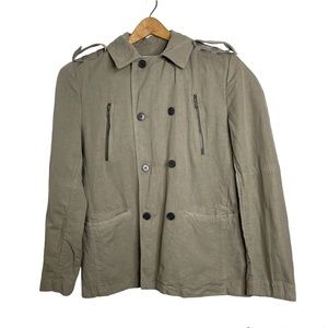 Men's Olive Double-Breasted Jacket